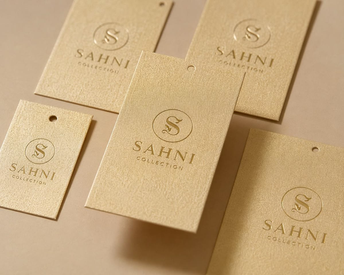 metallic foil hang tags