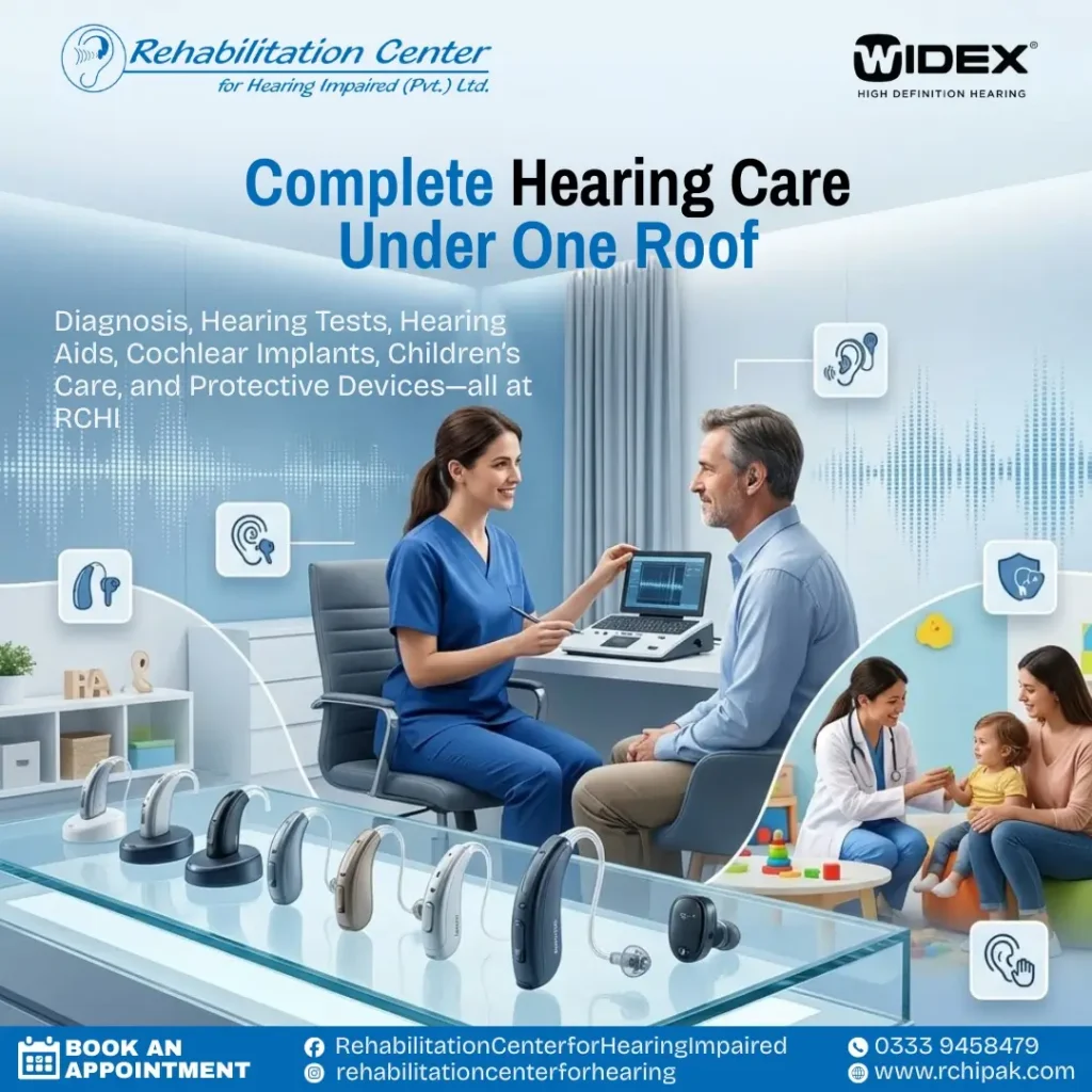 Audiology Consultant fitting original Signia Hearing Aids for a patient at Hearing Rehab Center.