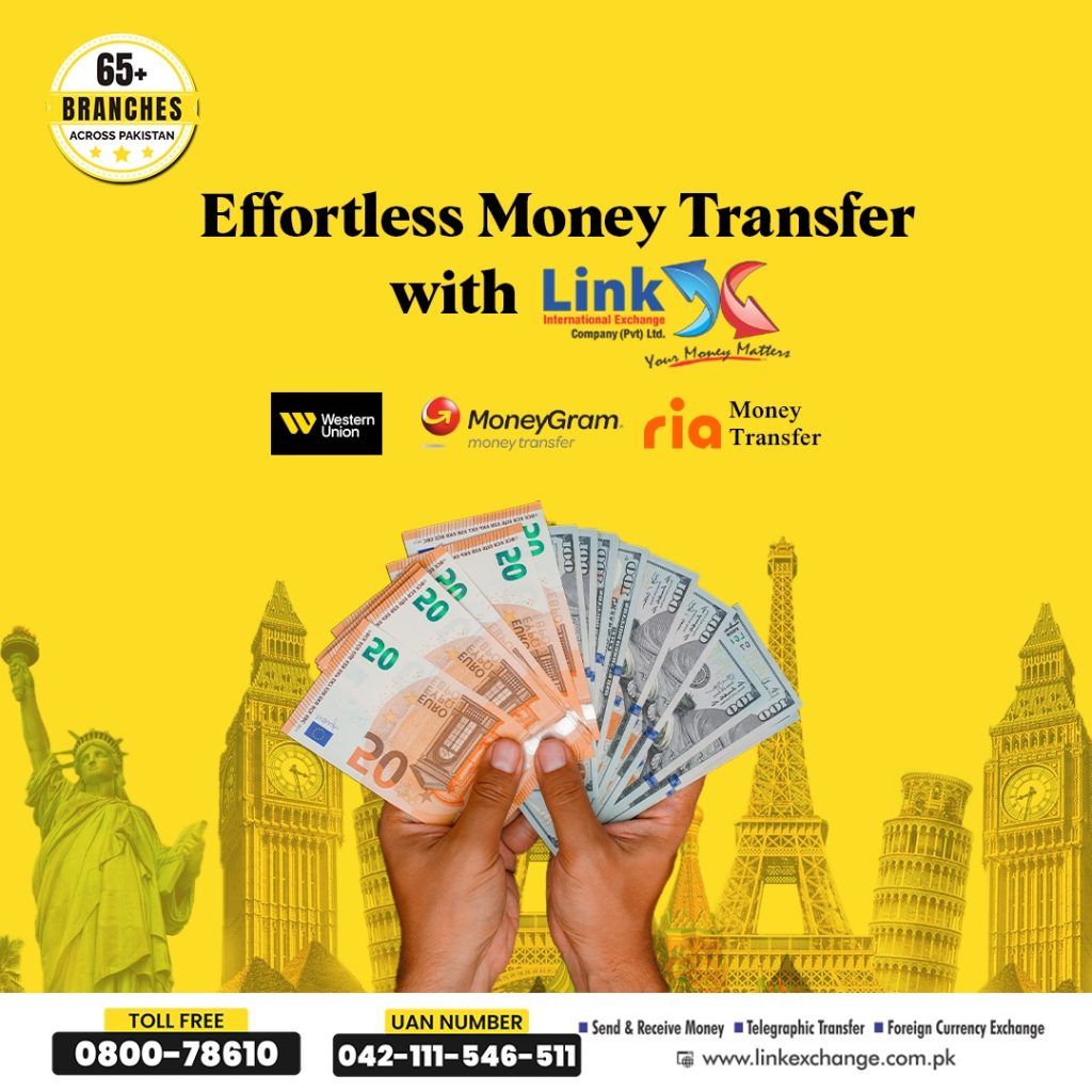 Customer sending money from Pakistan to UAE through Link Exchange.